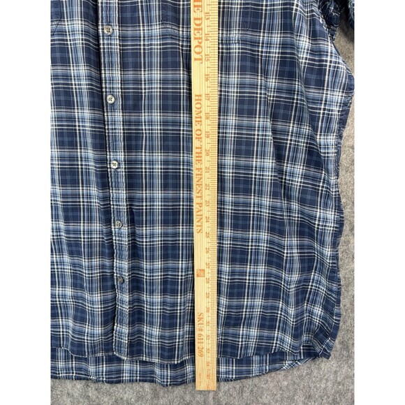 APT 9 Men's Sz 3XLT Tall Button Shirt Short Sleeve Plaid Blue 100% Cotton - Picture 5 of 6